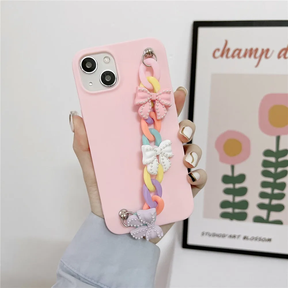 Anymob iPhone Lavender Bracelet Phone Case Mini Colorful Chain Soft Silicon Cover