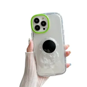 Anymob iPhone Light Green Astronaut Holder Phone Case Transparent Shockproof Bumper Back Cover