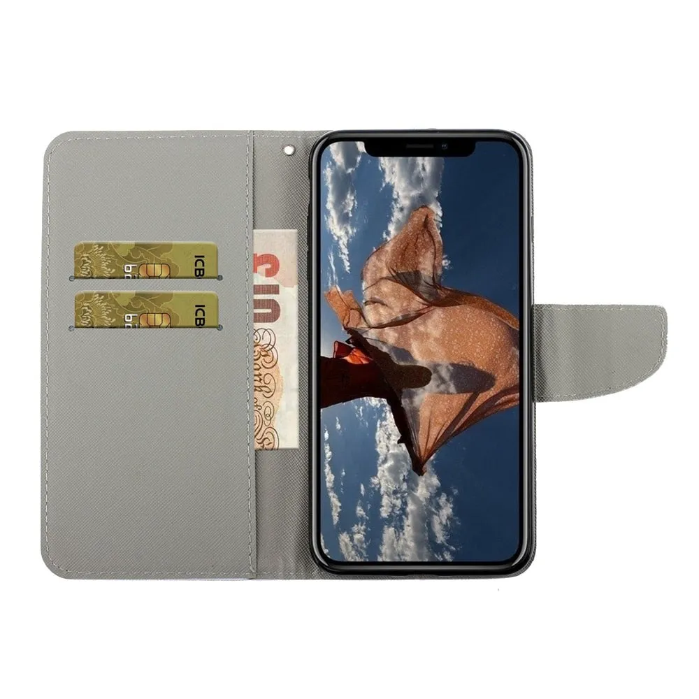Anymob iPhone Stars Flip Leather Phone Case With Wallet Slot Cases Cover