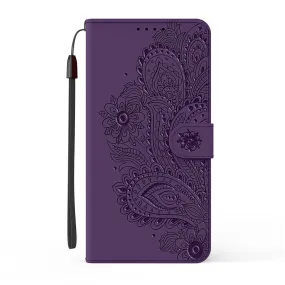 Anymob iPhone Violet Flip Leather Phone Cases Peacock Pattern Wallet Cover