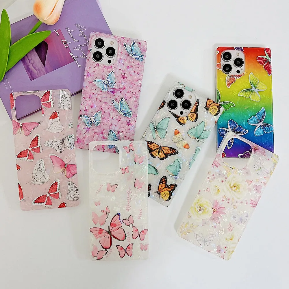Anymob iPhone White Shining Dream Case With Butterfly Shell Phone Cover