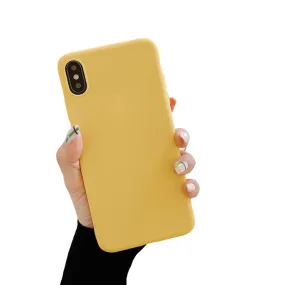 Anymob iPhone Yellow Candy Color Silicone Phone Case Soft TPU Back Cases Cover