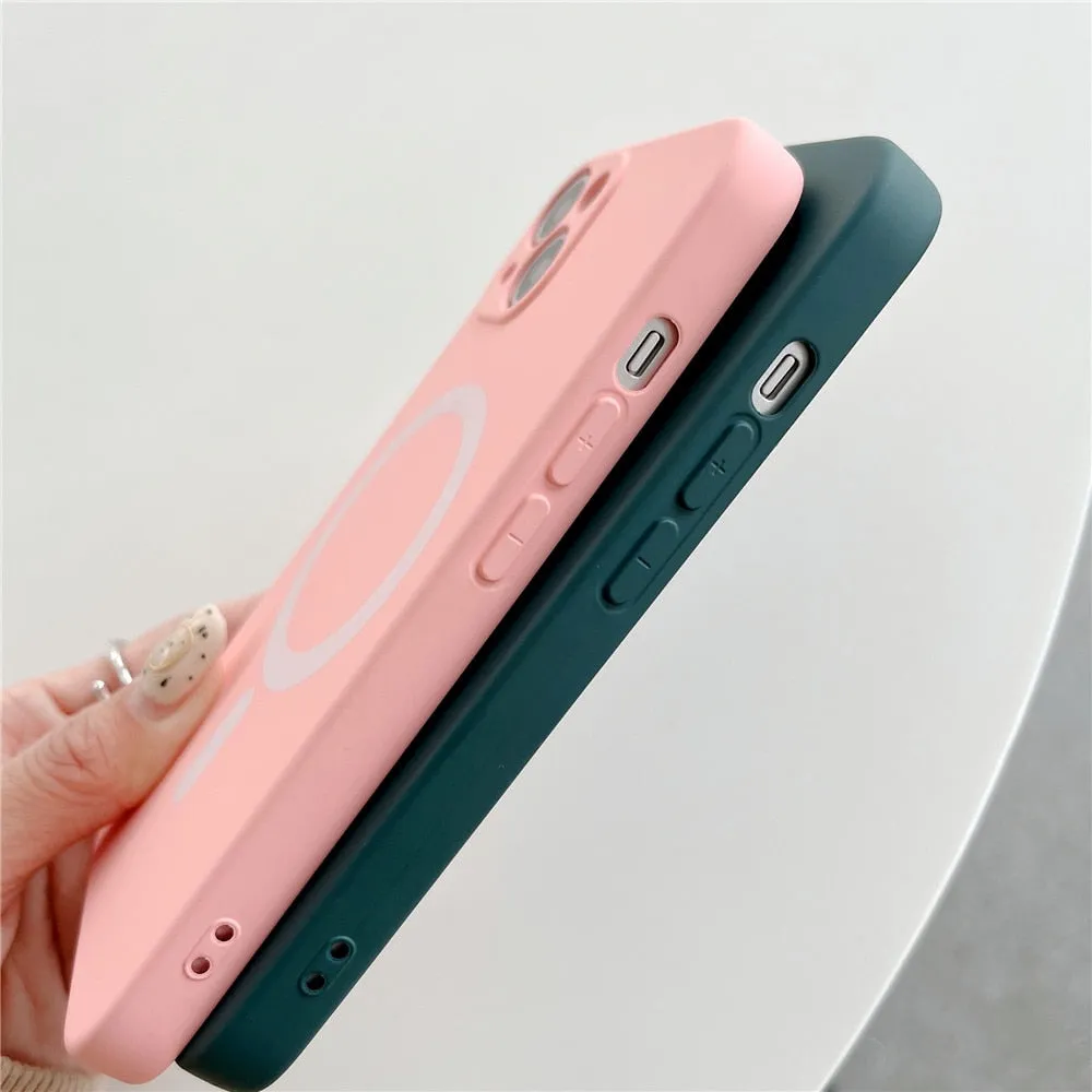 Anymob iPhone Yellow Green Silicone Magnetic Case Shockproof Phone Cover