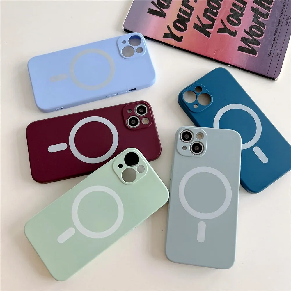 Anymob iPhone Yellow Green Silicone Magnetic Case Shockproof Phone Cover