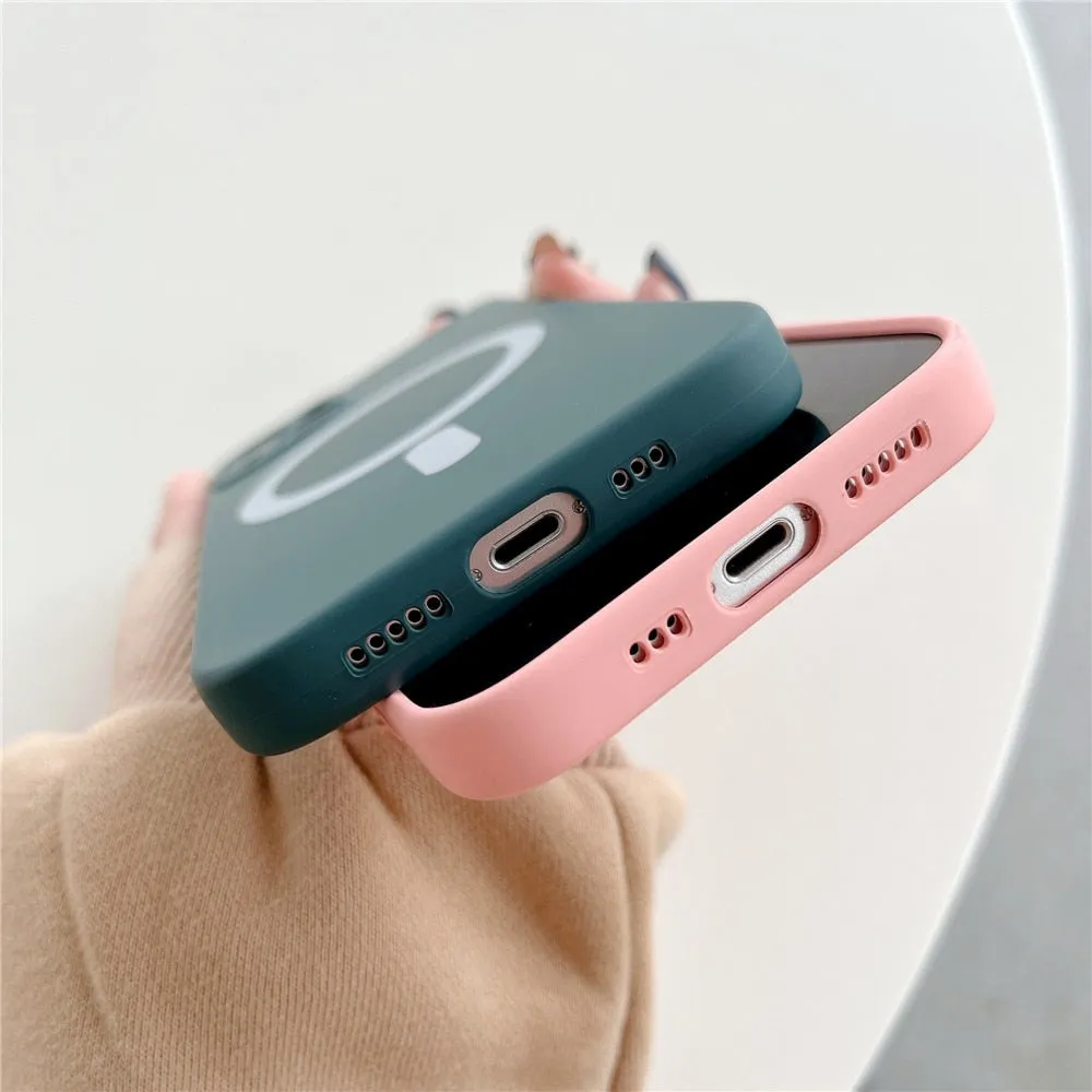 Anymob iPhone Yellow Green Silicone Magnetic Case Shockproof Phone Cover