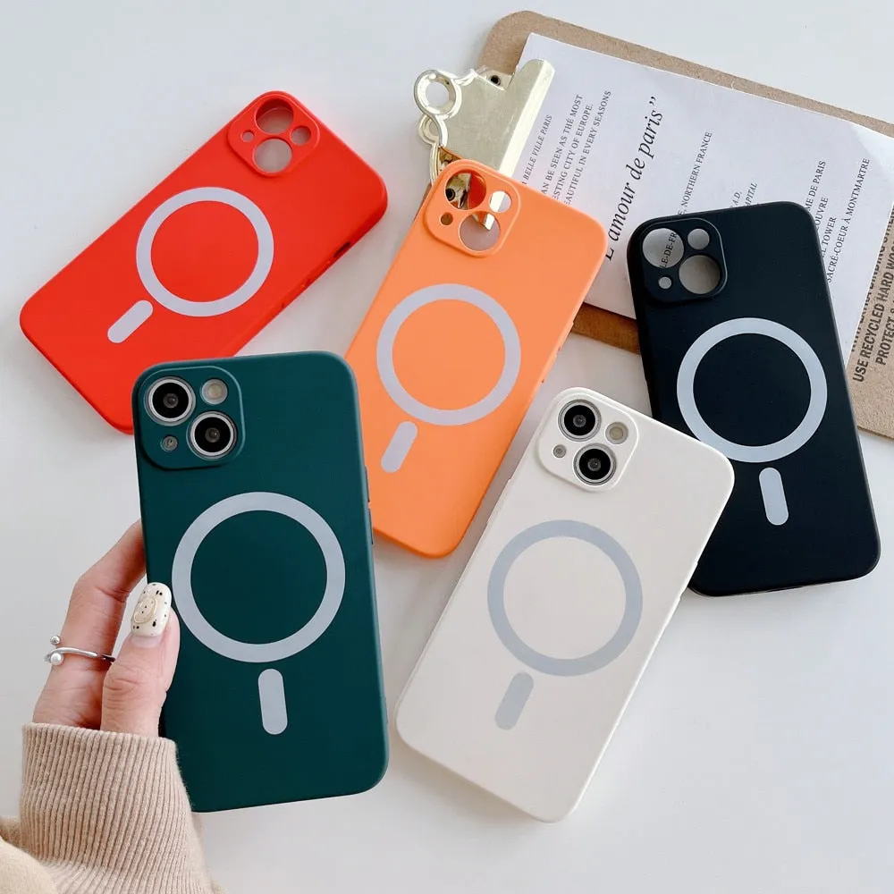 Anymob iPhone Yellow Green Silicone Magnetic Case Shockproof Phone Cover