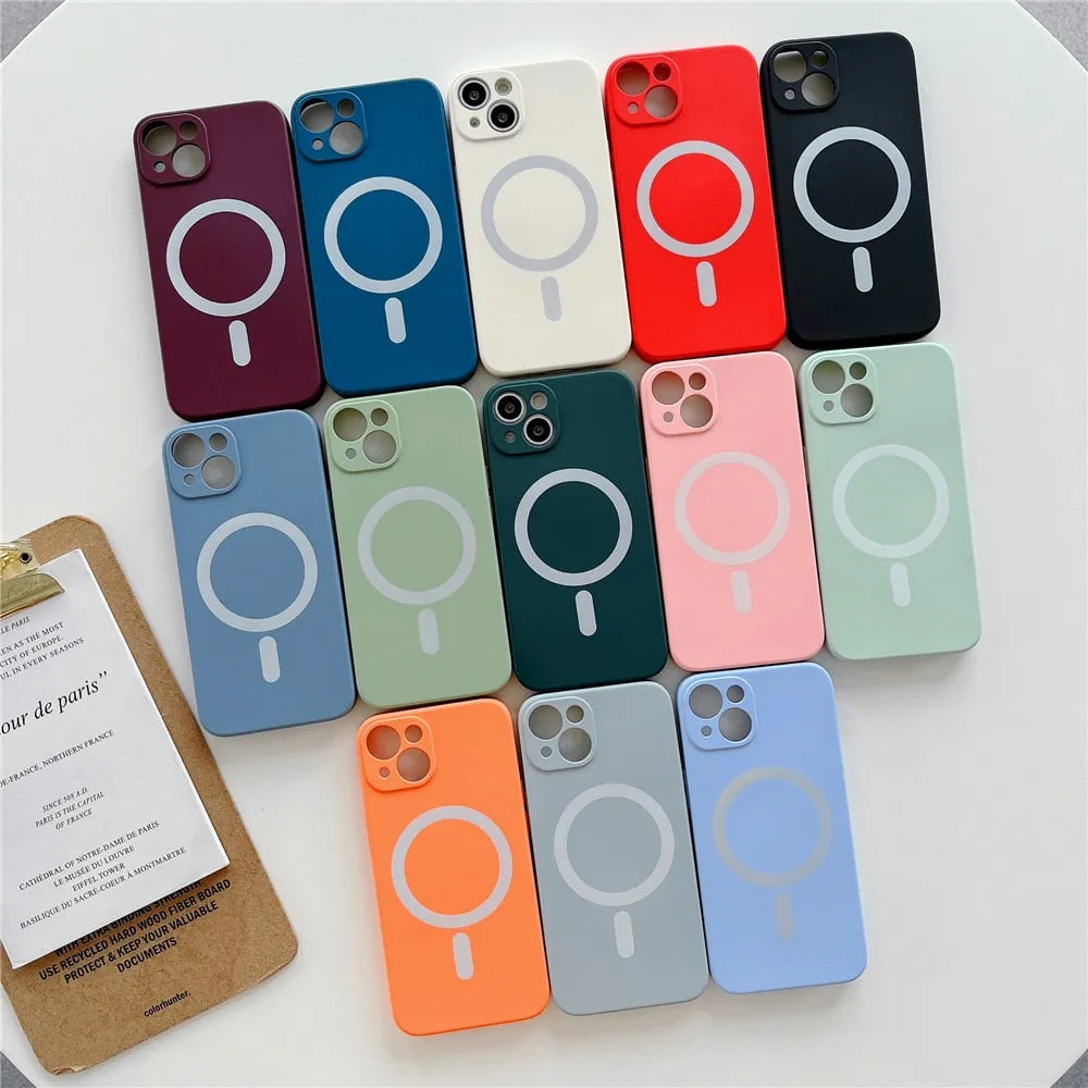 Anymob iPhone Yellow Green Silicone Magnetic Case Shockproof Phone Cover