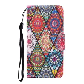 Anymob Samsung Abstract Pattern Phone Case Magnetic Flip Leather Wallet Painted Cover