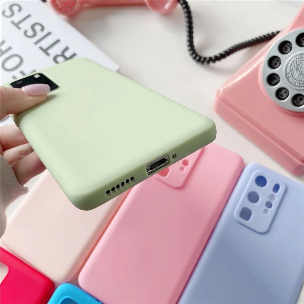 Anymob Samsung Beige Candy Color Phone Case Silicone Back Cover