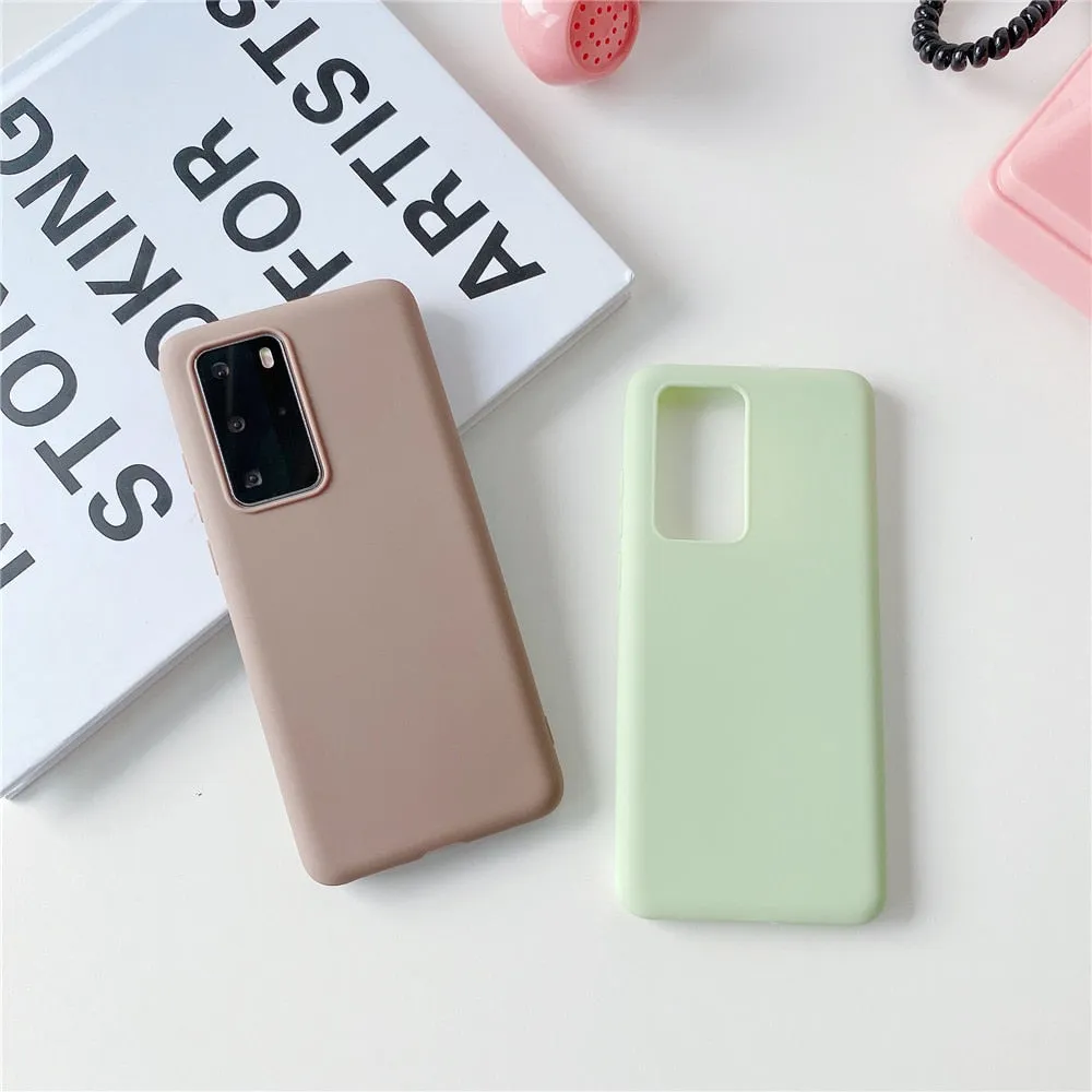 Anymob Samsung Beige Candy Color Phone Case Silicone Back Cover