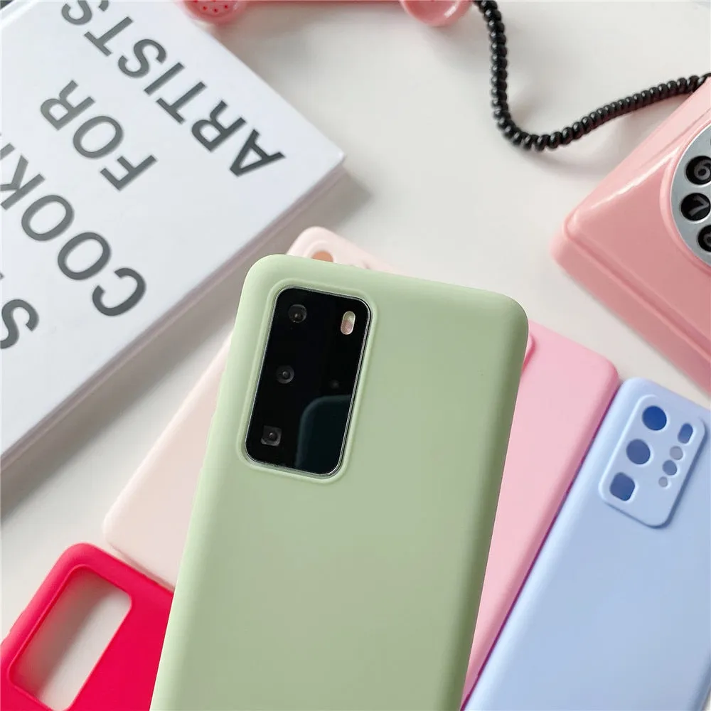 Anymob Samsung Beige Candy Color Phone Case Silicone Back Cover