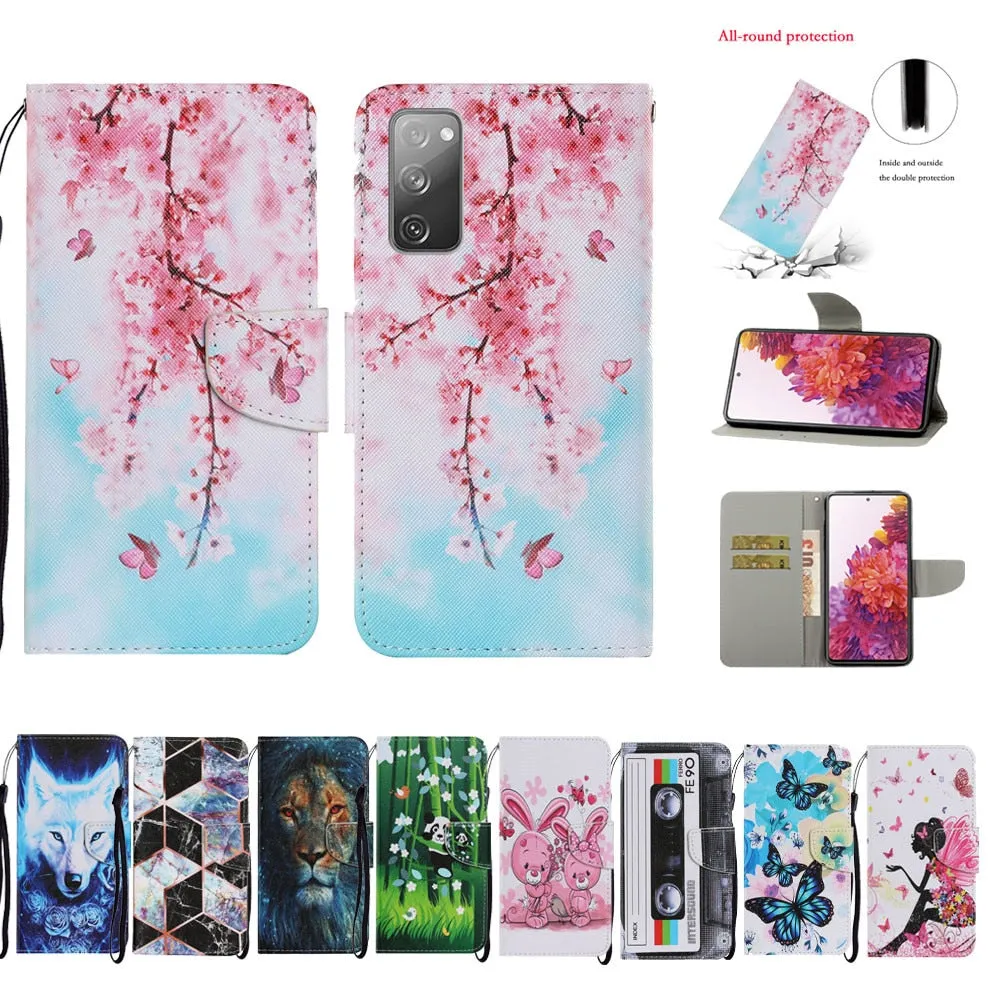 Anymob Samsung Blue Rose Wolf Painted Case Flip Wallet Leather Phone Cover