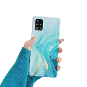 Anymob Samsung Blue Wave Marble Phone Case Silicone Shockproof Cover
