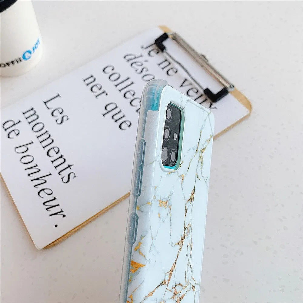 Anymob Samsung Blue Wave Marble Phone Case Silicone Shockproof Cover