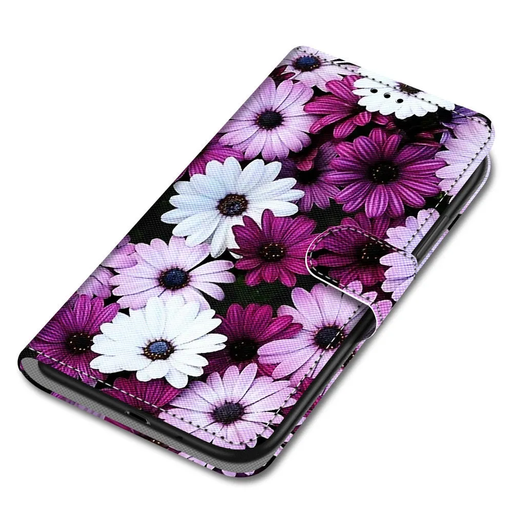 Anymob Samsung Case Pink Luxury Painted Flip Cute Playful Cat Wallet Phone Cover