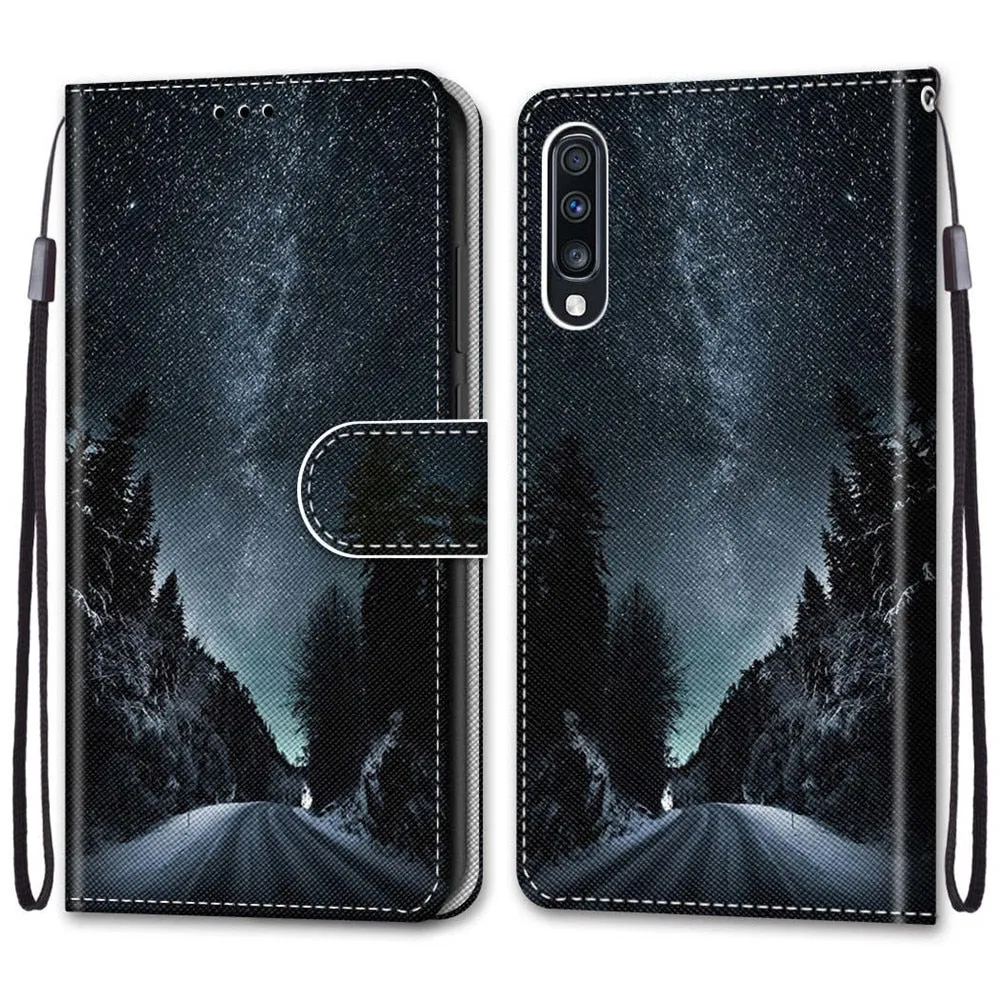 Anymob Samsung Case Red Roses Painted Magnetic Flip Leather Card slot Wallet Book Style Cover