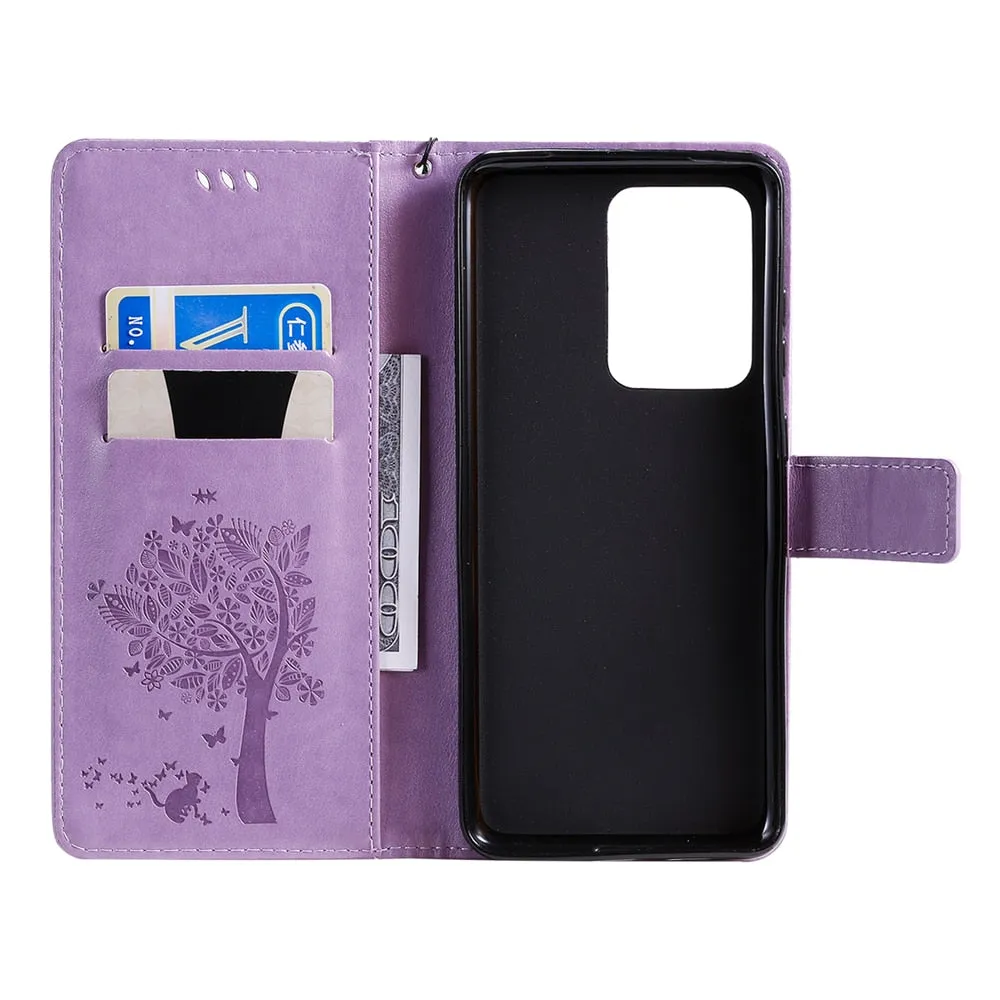 Anymob Samsung Dark Blue Leather Flip Case Cover Phone Bag Shell Cover