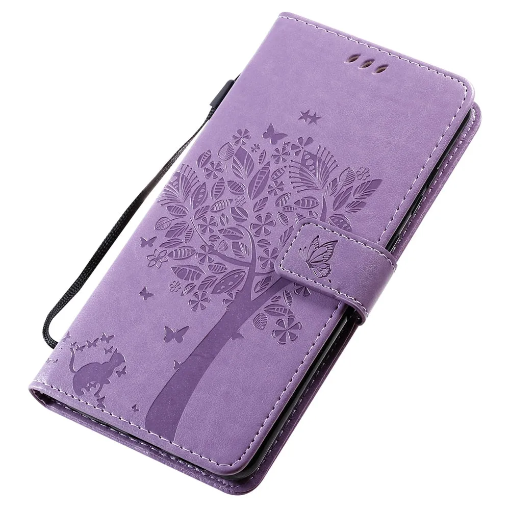 Anymob Samsung Dark Blue Leather Flip Case Cover Phone Bag Shell Cover
