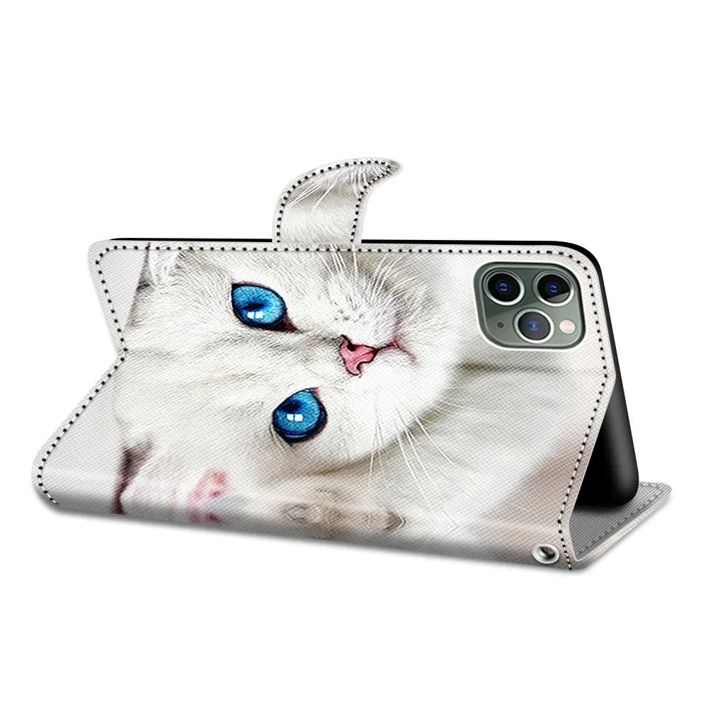 Anymob Samsung Gray Kitten Cute Animal Painted Leather Phone Case Flip Wallet Phone Bag Cover