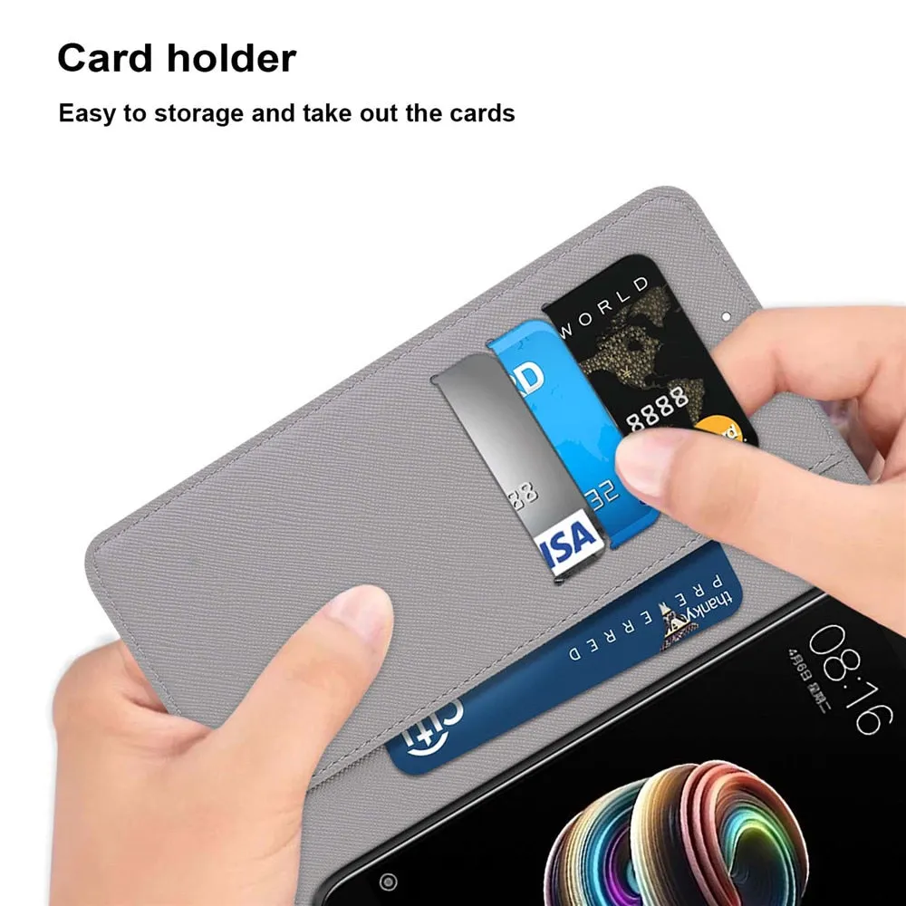 Anymob Samsung Gray Kitten Cute Animal Painted Leather Phone Case Flip Wallet Phone Bag Cover