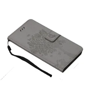 Anymob Samsung Gray Leather Flip Case Cover Phone Bag Shell Cover