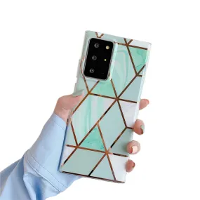 Anymob Samsung Green Geometric Marble Phone Case Silicone Cover