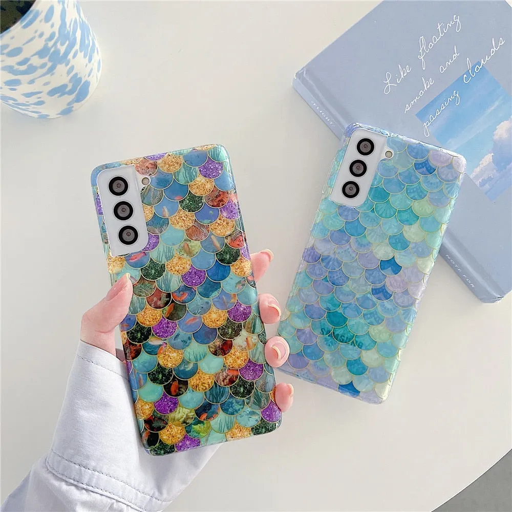 Anymob Samsung Orange Rose Vines Silicone Dream Shell Pattern Case Shockproof Back Cover