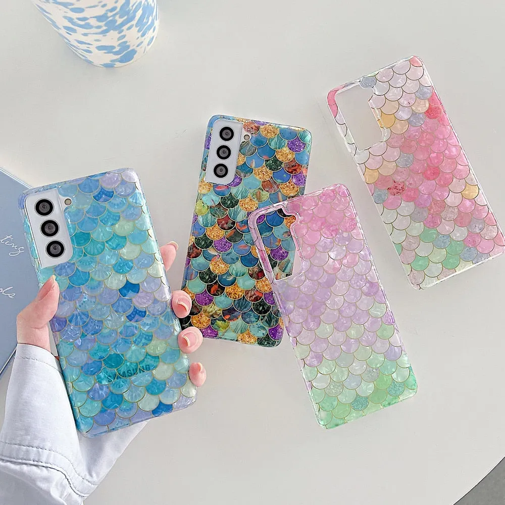 Anymob Samsung Orange Rose Vines Silicone Dream Shell Pattern Case Shockproof Back Cover