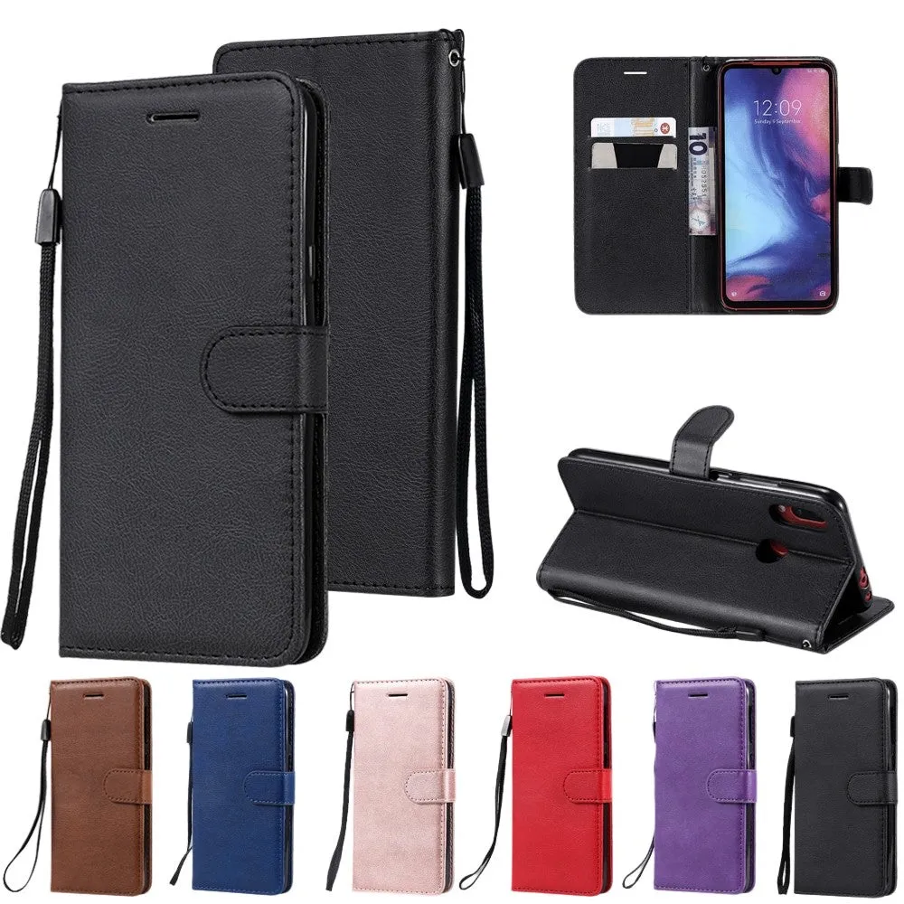Anymob Samsung Phone Case Blue Leather Cover Flip Wallet