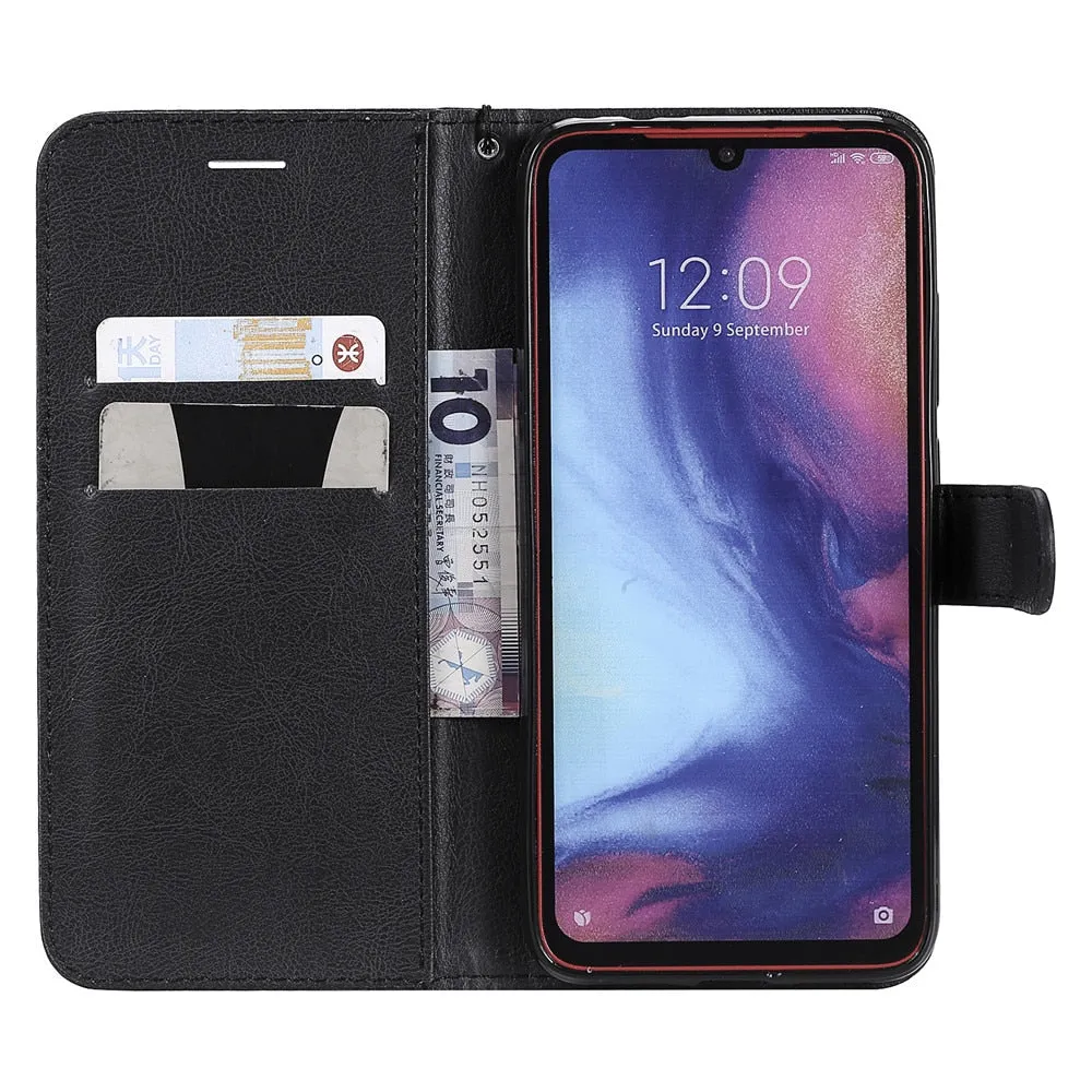 Anymob Samsung Phone Case Blue Leather Cover Flip Wallet