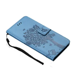 Anymob Samsung Sky Blue Leather Flip Case Cover Phone Bag Shell Cover