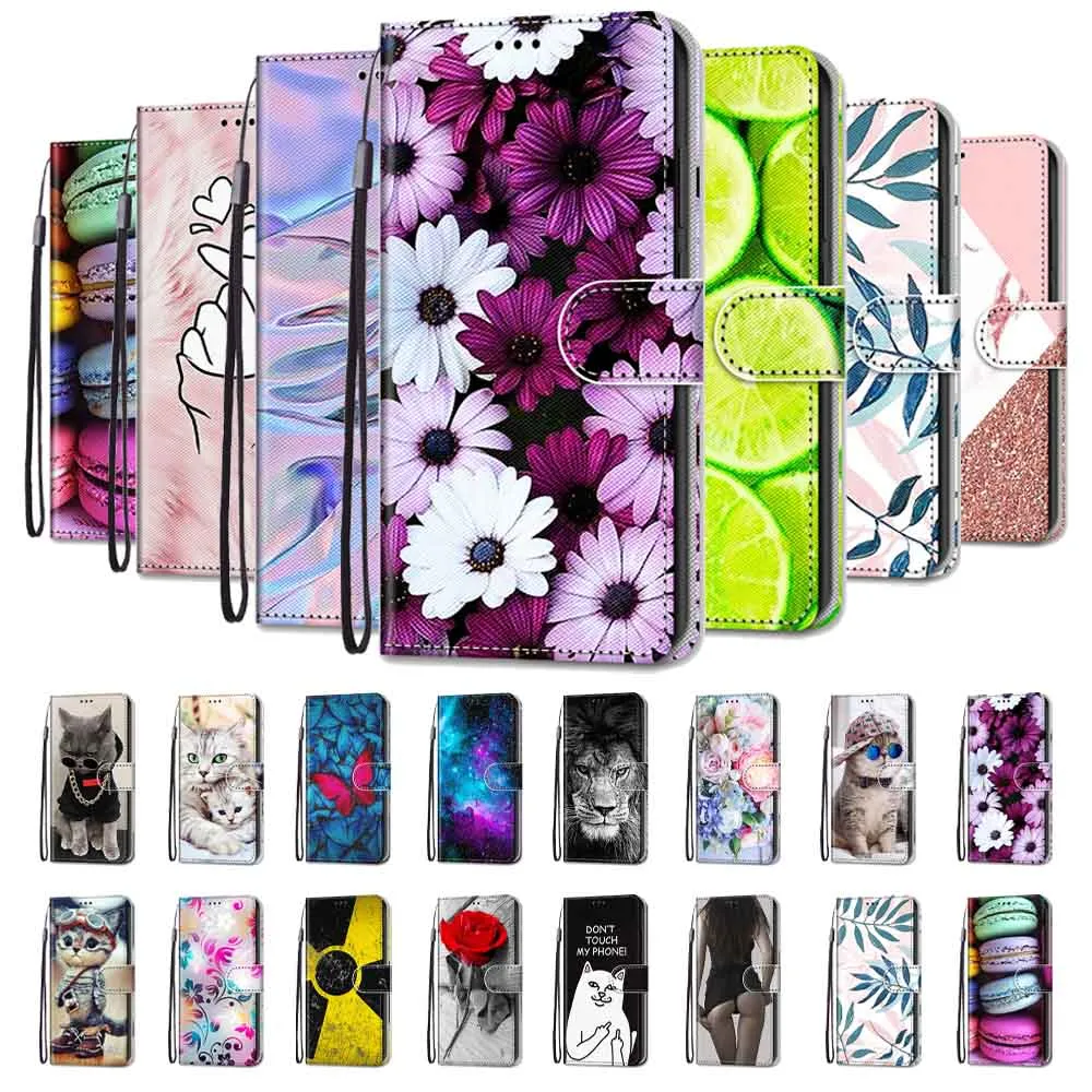 Anymob Samsung Thug Cat Phone Case Magnetic Flip Leather Card  Wallet Cover