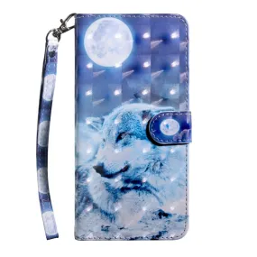 Anymob Samsung Winter Wolf Leather Sparkling Case Wallet Flip Magnetic Cover