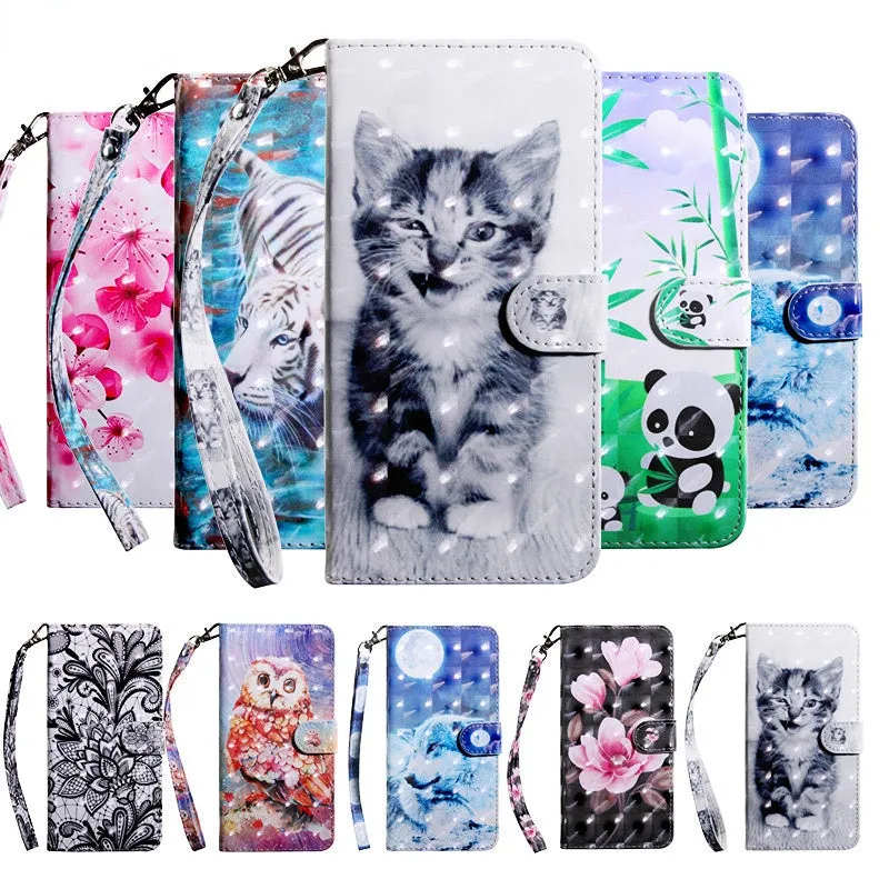 Anymob Samsung Winter Wolf Leather Sparkling Case Wallet Flip Magnetic Cover