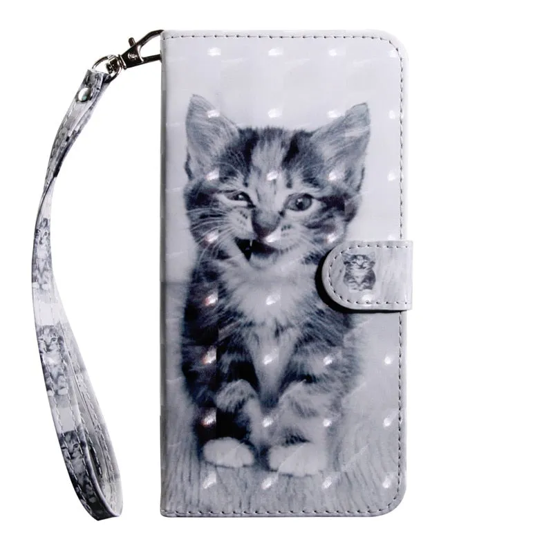 Anymob Samsung Winter Wolf Leather Sparkling Case Wallet Flip Magnetic Cover