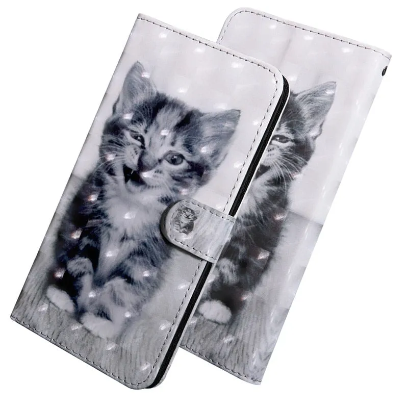 Anymob Samsung Winter Wolf Leather Sparkling Case Wallet Flip Magnetic Cover