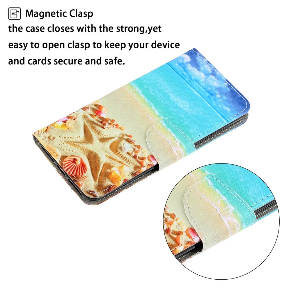 Anymob Samsung Yawning Kitty Magnetic Flip Wallet Case Painted Leather Phone Cover