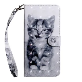 Anymob Xiaomi Redmi Phone Case Black Kitten Leather Flip Wallet Cover