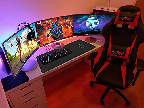 AREYTECO Large Gaming Mouse Pad,31.5"x15.7" Durable Extended Large Mouse Pad with Stitched Edges, Non-Slip Base, Waterproof, Large Mouse Pad for Gamer, Office, Home, Nebula