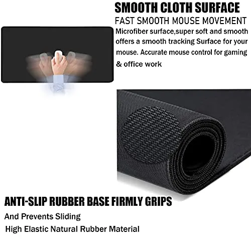 AREYTECO Large Gaming Mouse Pad,31.5"x15.7" Durable Extended Large Mouse Pad with Stitched Edges, Non-Slip Base, Waterproof, Large Mouse Pad for Gamer, Office, Home, Nebula