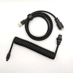 Ausmodshop Coiled Keyboard Cable - Black