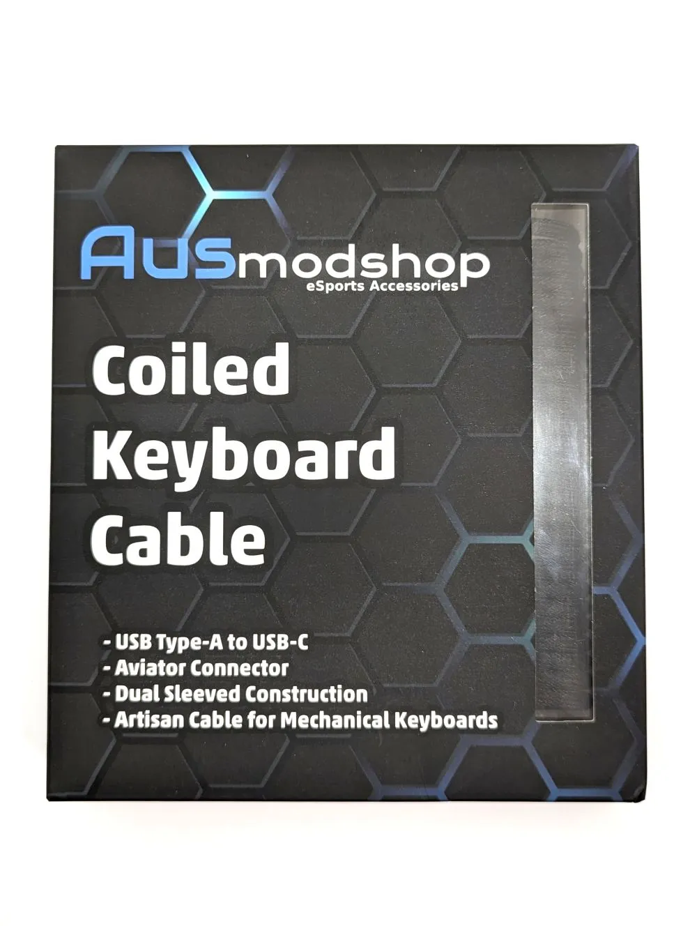 Ausmodshop Coiled Keyboard Cable - Black