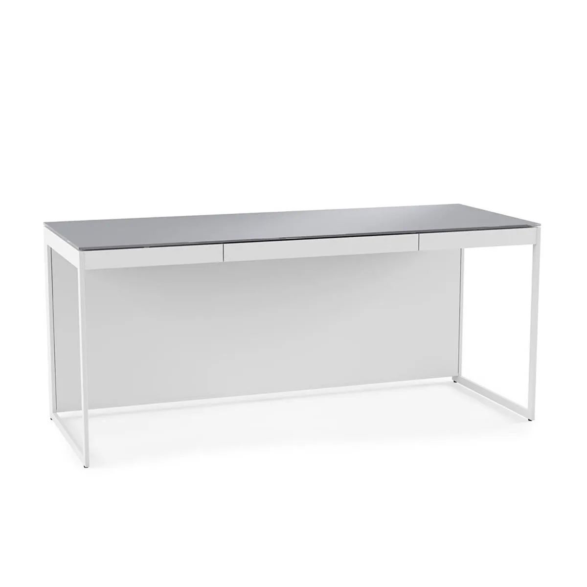 BDI Centro 6401 Desk with Keyboard Drawer (Satin White)