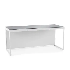 BDI Centro 6401 Desk with Keyboard Drawer (Satin White)