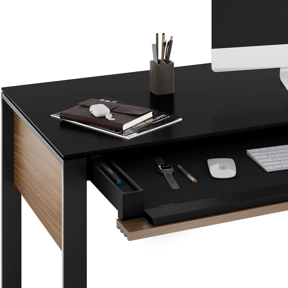BDI Corridor 6501 Desk with Keyboard Drawer (Natural Walnut)