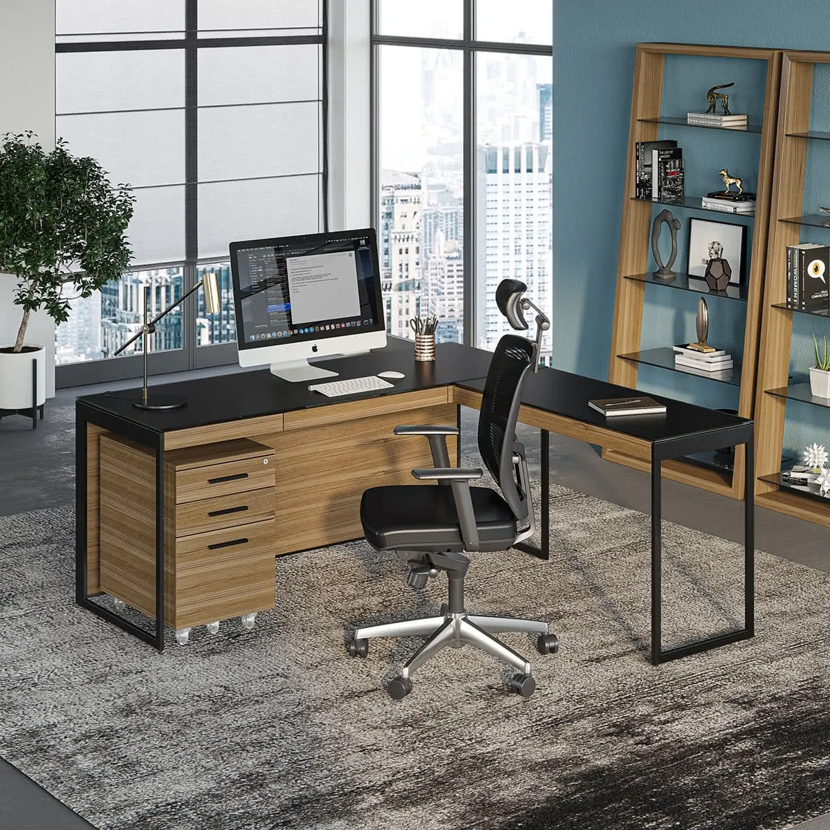 BDI Sequel 20 6101 Desk (Walnut/Black)