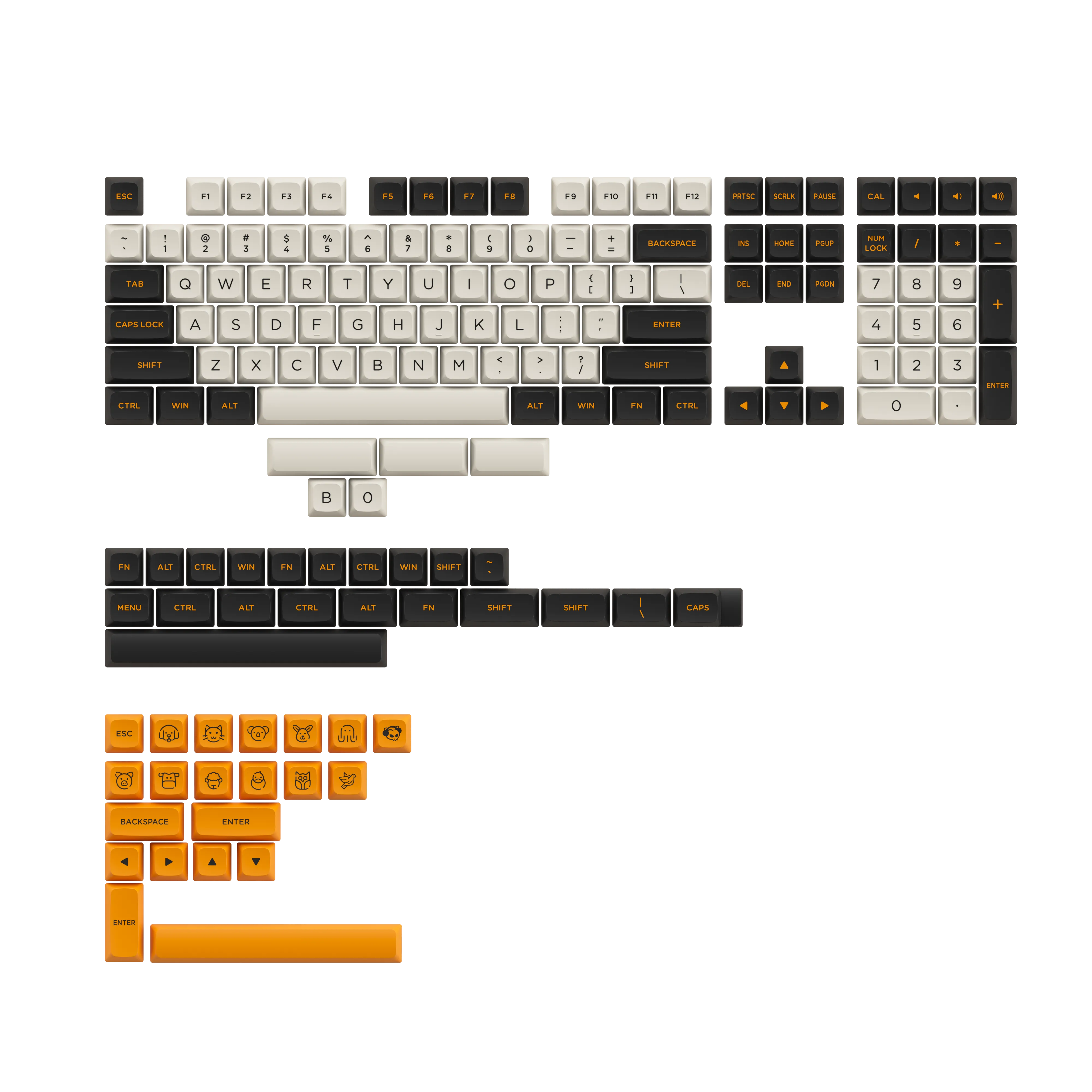 Black & Pink Keycap Set ASA Low(155-key)