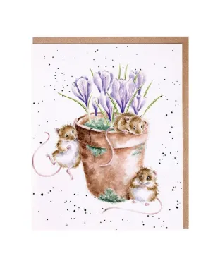 Card - ACS185 - Garden Friends Mouse - Blank Inside