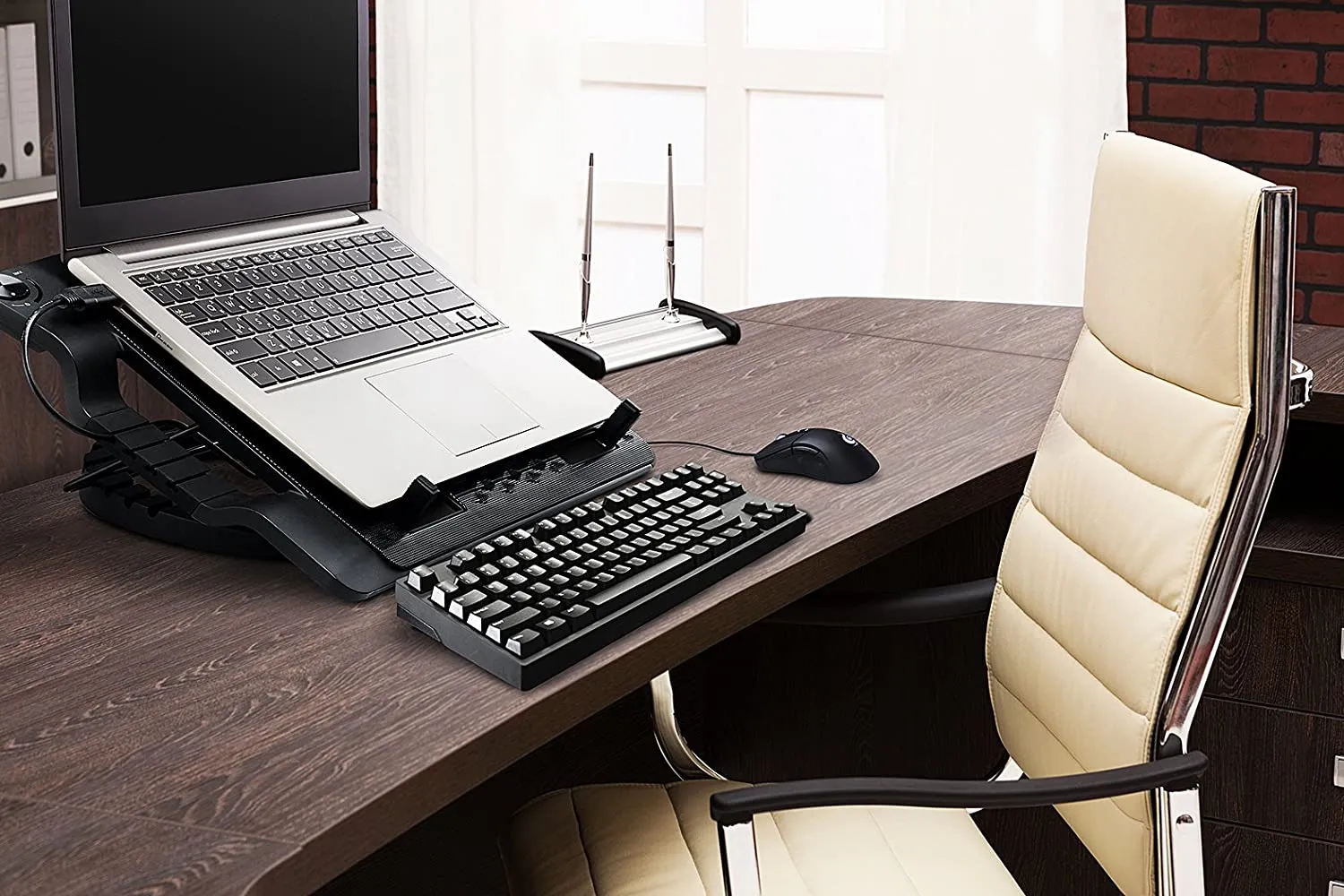 Cooler Master NotePal ErgoStand III - Premium Ergonomic Laptop Cooling Stand with Large 230mm Silent Fan, 4-Port USB Hub, and 6 Height Settings