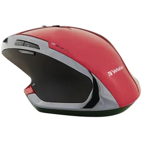 Cordless Deluxe Blue-LED Computer Mouse, 8 Buttons, 2.4 GHz (Red)